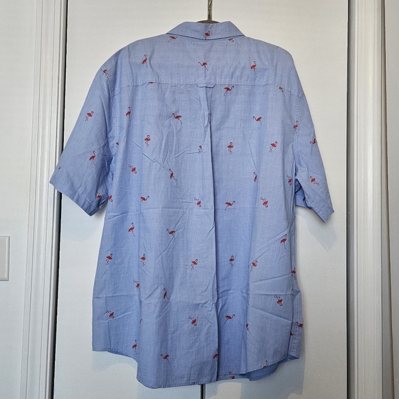 Chaps Blue Flamingo Print Men's Shirt- 3XLT NWOT - Picture 2 of 3
